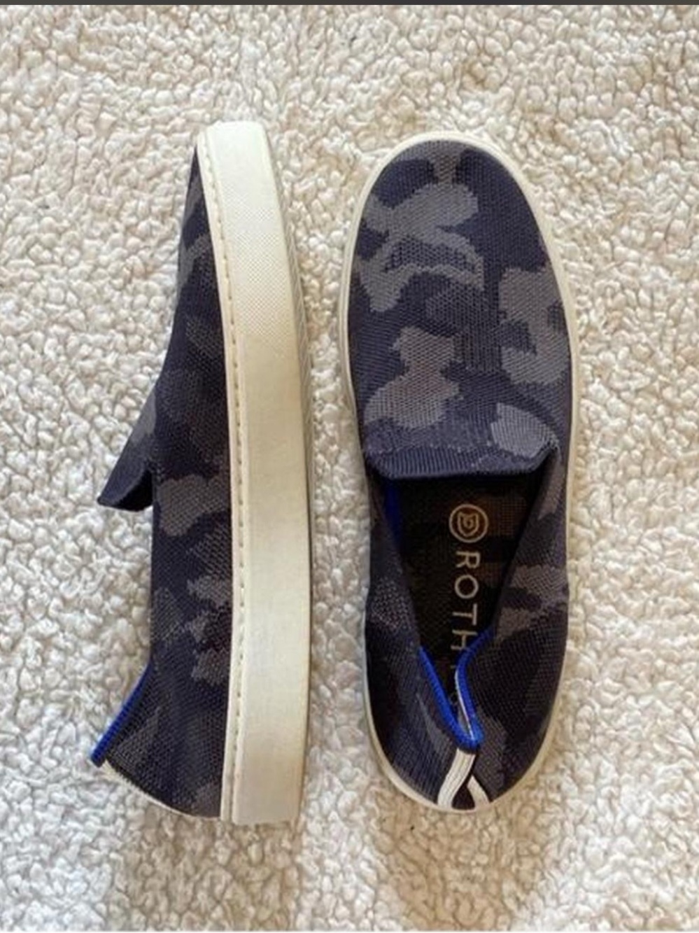Rothy's Men's Navy Camo Slip-On Loafers